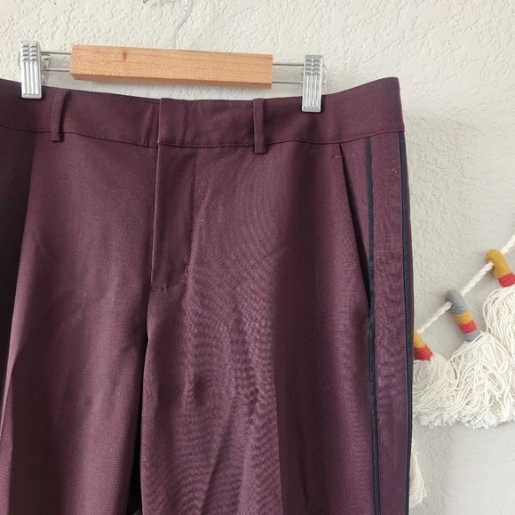 Vince Wool Burgundy Slim Trouser Pants Contemporary Business Casual Modest 8 - Picture 3 of 13